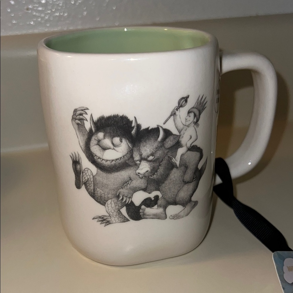 White Mug with Wild Things Illustration